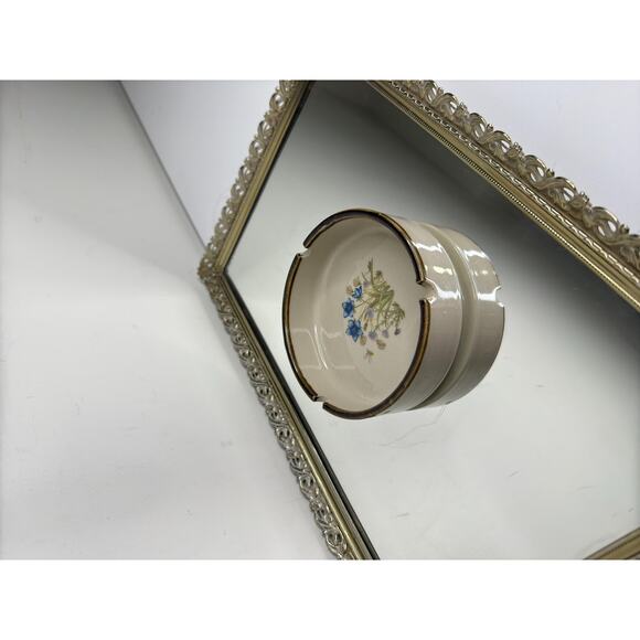 Vintage Otagiri Floral Ceramic Ashtray - Mid-Century Design, 3 slot Japan Stonew - Picture 7 of 10